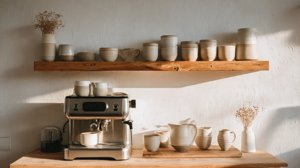 14 Coffee Bar Ideas to Create a Stylish, Functional & Cozy Coffee Corner at Home 3 Kitchen Counter Coffee Bar Setup