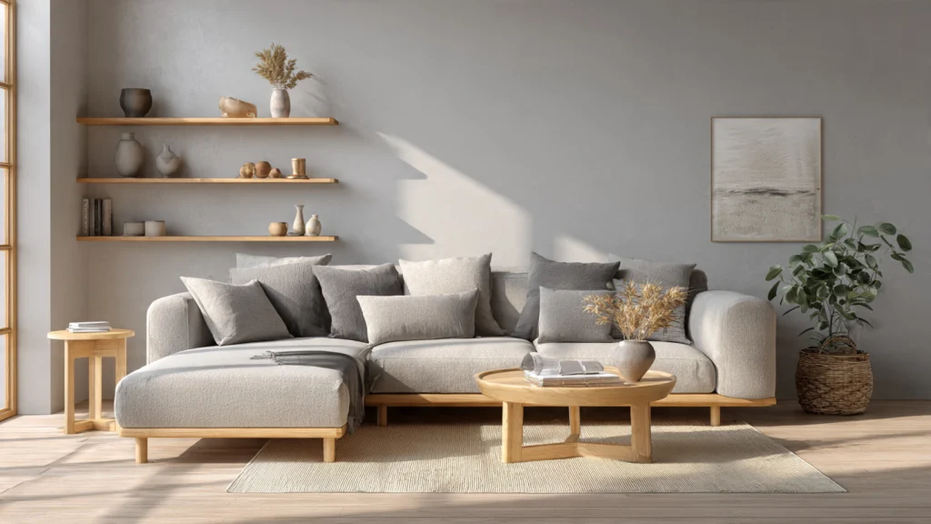 10 Grey and Beige Living Room Ideas for a Timeless, Elegant & Modern Home 3 Warm Beige Base with Grey Accents