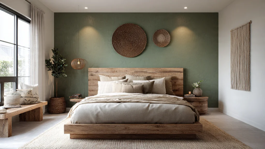 15 Sage Green Bedroom Ideas for a Calm, Elegant & Timeless Space 3 Sage Green Accent Wall Bedroom