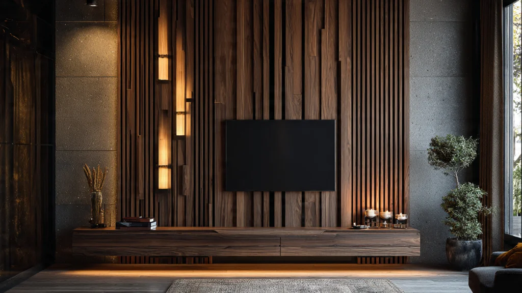 12 TV Wall Design Ideas for Stylish & Modern Living Rooms 3 Marble Finish TV Wall Design