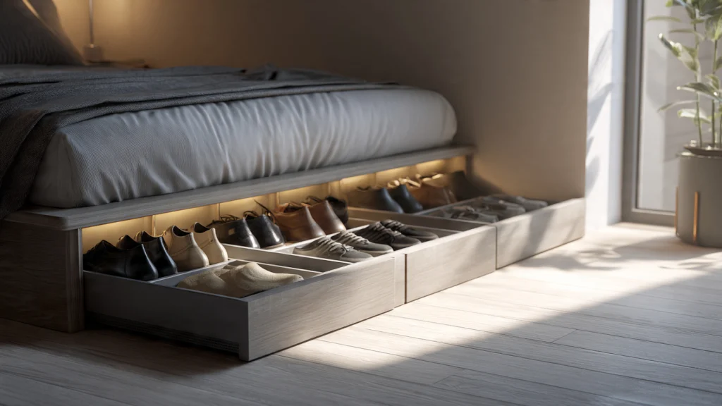 13 Shoe Storage Ideas That Save Space and Transform Your Home 3 Under-Bed Shoe Storage for Small Spaces