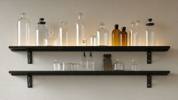 20 Wall Bar Ideas: Stylish, Modern & Space-Saving Designs for Every Home 3 Minimalist Wall Bar with Open Shelves