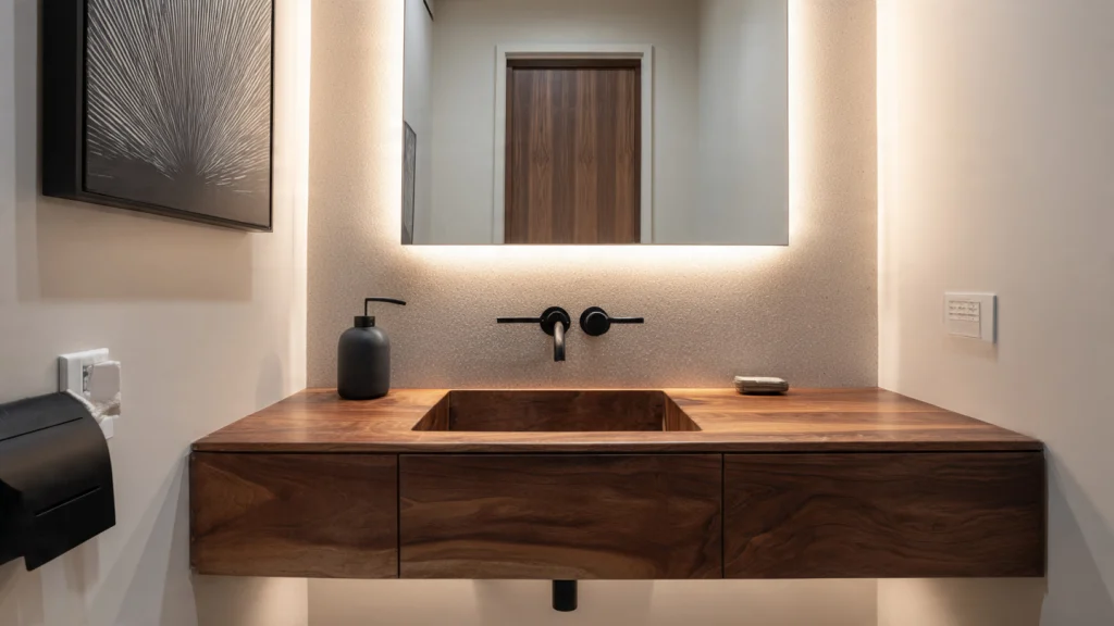 12 Powder Room Ideas: Stylish, Modern & Space-Maximizing Designs for Every Home 3 Floating Vanity for a Clean & Modern Look
