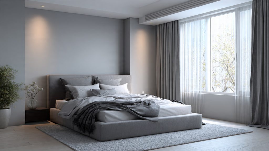 15 Bedroom Paint Colors That Instantly Upgrade Your Bedroom 4 Light Grey – Modern & Sophisticated