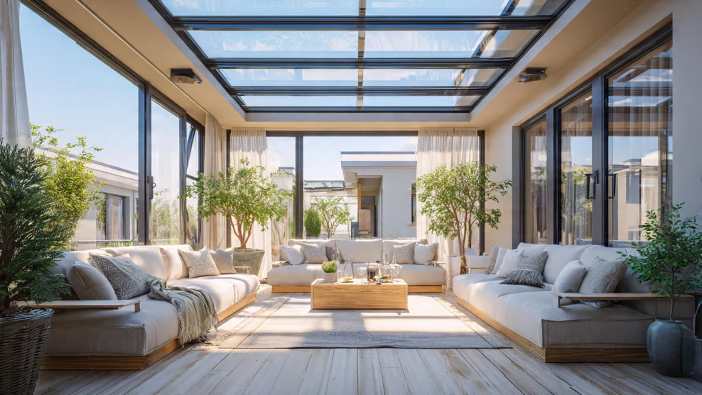 11 Covered Patio Ideas to Transform Your Outdoor Space (Rich, Inspiring & Practical Guide) 4 Glass Roof Patio for Modern Homes