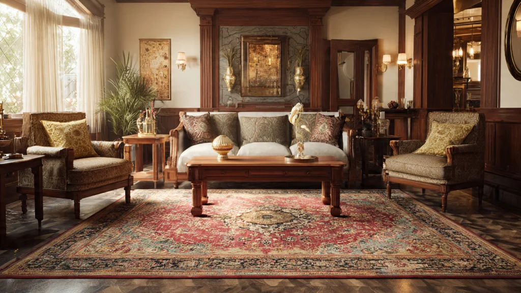 10 Living Room Rug Ideas That Transform Your Space Completely 4 Persian Style Rug for Classic Living Rooms
