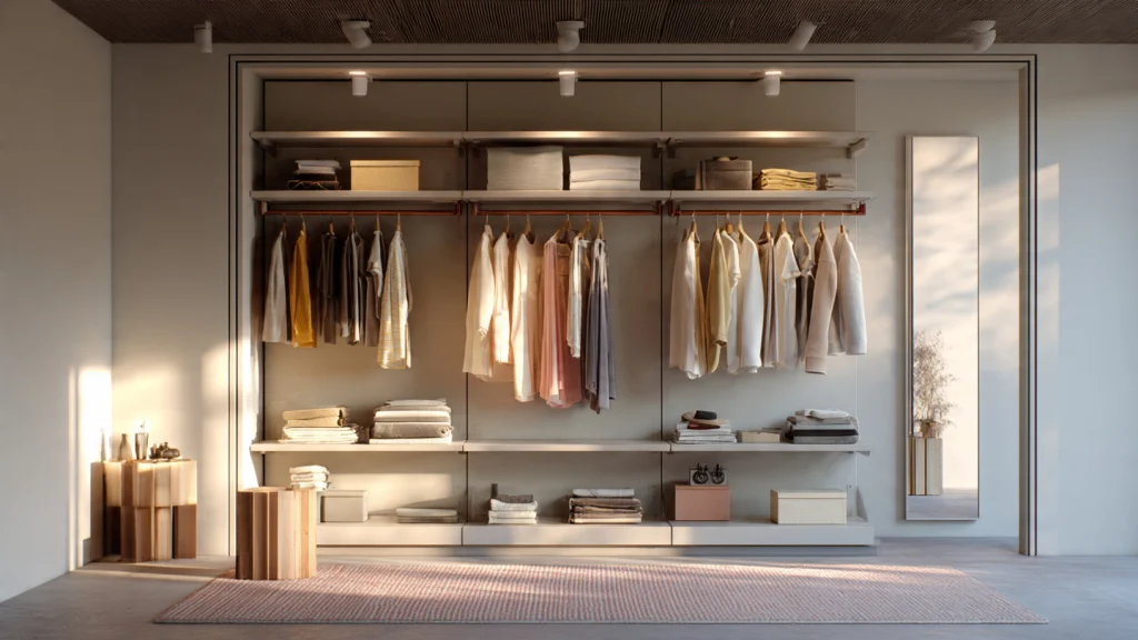 12 Dressing Room Design: Luxury, Modern & Space-Saving Ideas for Every Home 4 Open Dressing Room Design (Minimal Look)