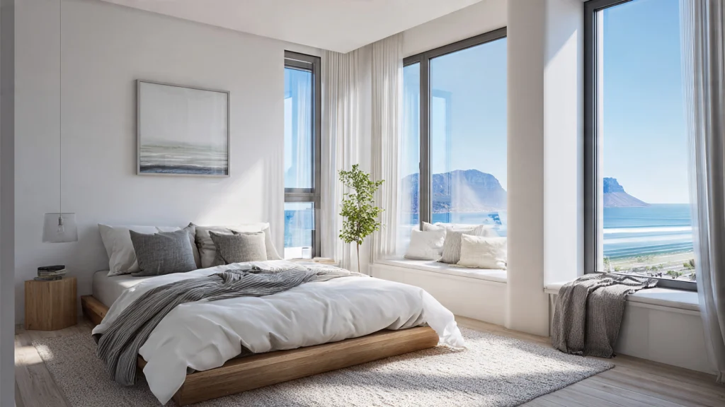 13 Coastal Bedrooms: Timeless Ideas for a Calm, Beach-Inspired Retreat 4 Modern Coastal Bedroom with Minimal Design