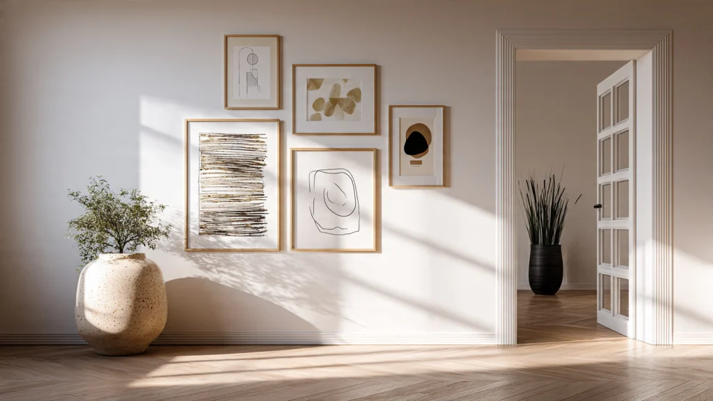 12 Gallery Wall Ideas to Elevate Your Home Décor Instantly 4 3. Minimalist Gallery Wall Idea