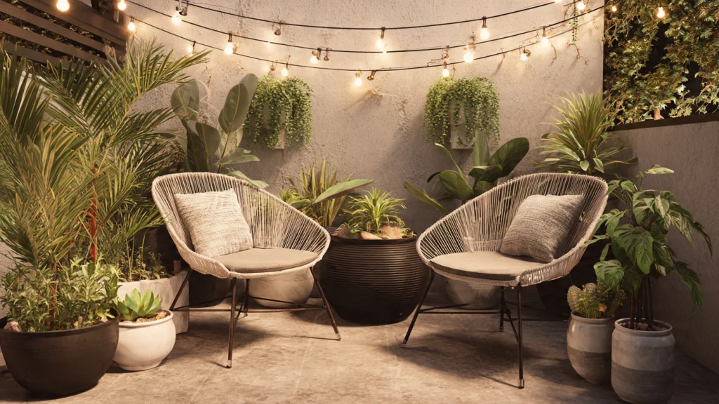 13 Small Garden Ideas: Creative, Modern & Space-Saving Designs 5 Small Patio Seating with Plant