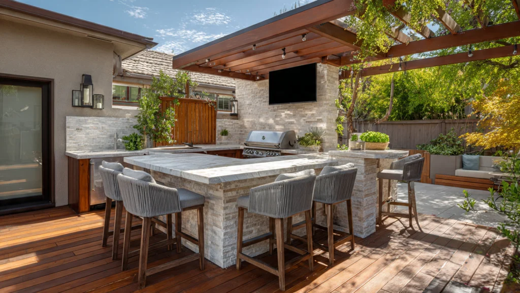14 Backyard Deck Ideas for a Stunning Outdoor Makeover (Modern, Cozy & Budget-Friendly Options) 5 Outdoor Kitchen Deck