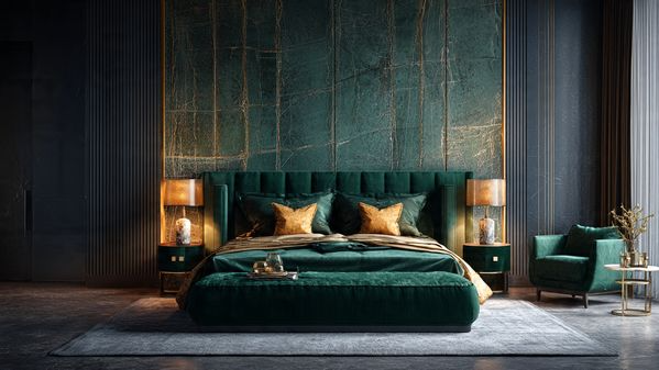 13 Green Bedroom Ideas for a Calm, Stylish & Refreshing Bedroom 5 Emerald Green Bedroom for Luxury Look