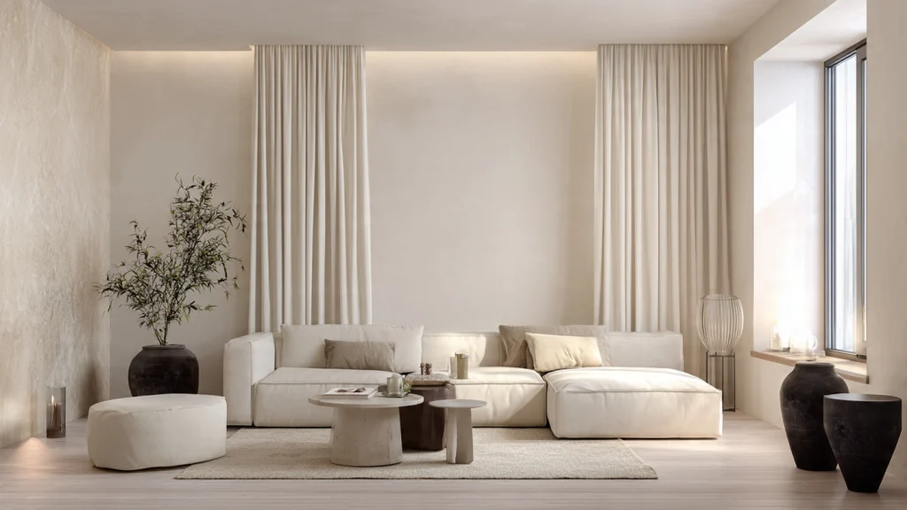 12 Curtains Living Room Ideas for a Stylish, Modern & Elegant Space 5 Neutral Curtains for a Minimalist Living Room