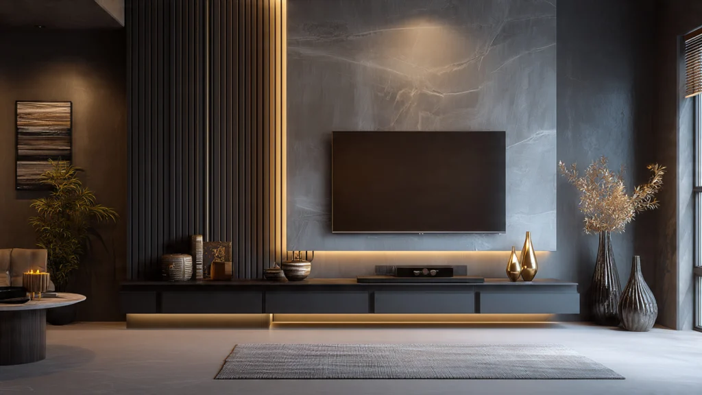 12 TV Wall Design Ideas for Stylish & Modern Living Rooms 5 TV Wall Design with Floating Unit