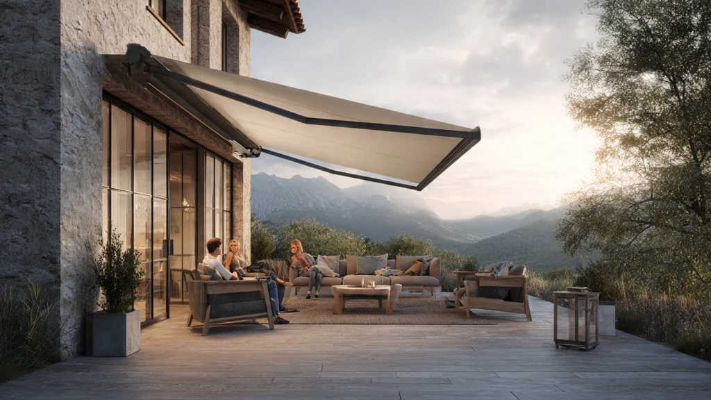 11 Covered Patio Ideas to Transform Your Outdoor Space (Rich, Inspiring & Practical Guide) 6 Retractable Awning for Flexible Shade