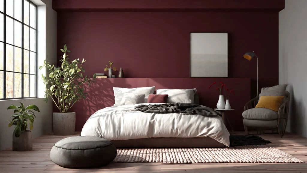 10 Burgundy Bedroom Ideas to Create a Luxurious, Warm & Stylish Space 6 Minimalist Burgundy Bedroom Idea