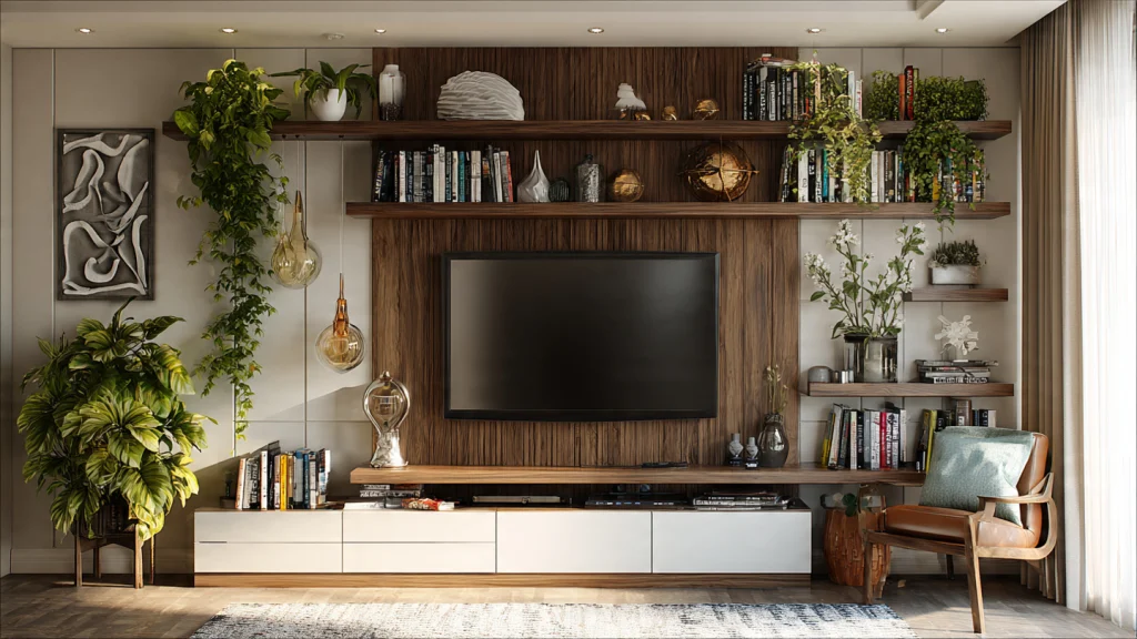 12 TV Wall Design Ideas for Stylish & Modern Living Rooms 6 Backlit LED TV Wall Design