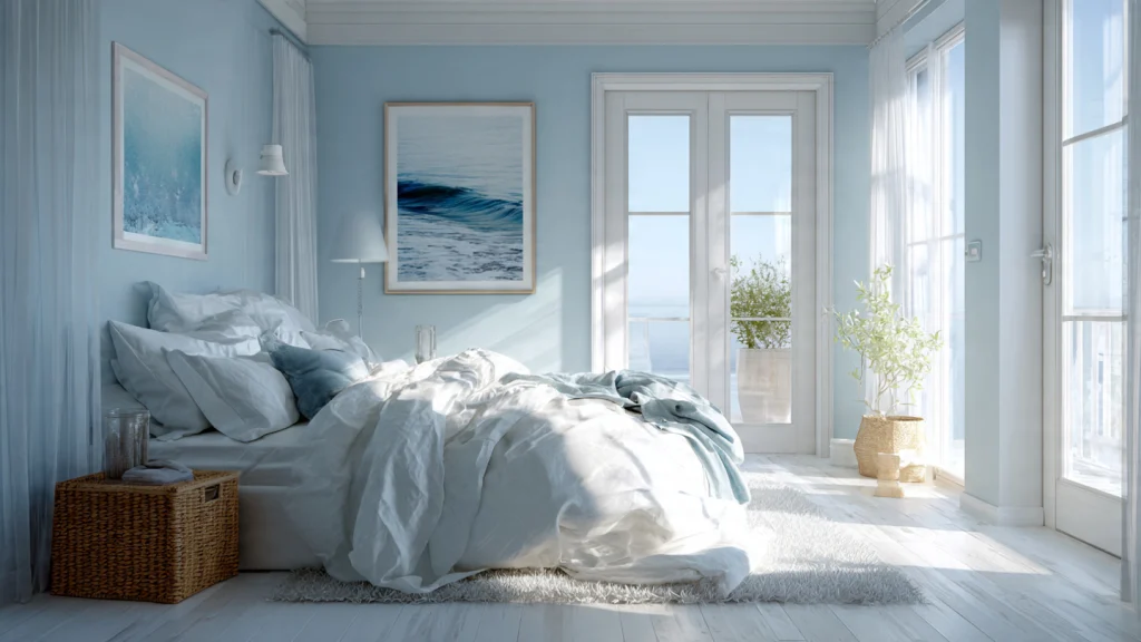 13 Coastal Bedrooms: Timeless Ideas for a Calm, Beach-Inspired Retreat 6 Light Blue Coastal Bedroom Inspired by the Sea