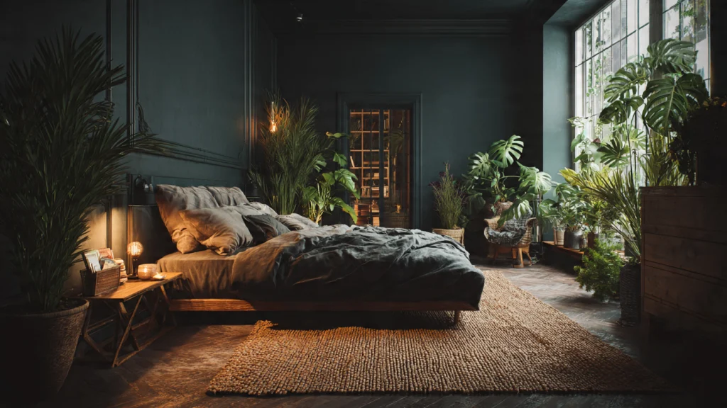 10 Romantic Moody Bedroom Ideas for a Cozy & Intimate Space 7 Use Natural Elements for Moody Warmth