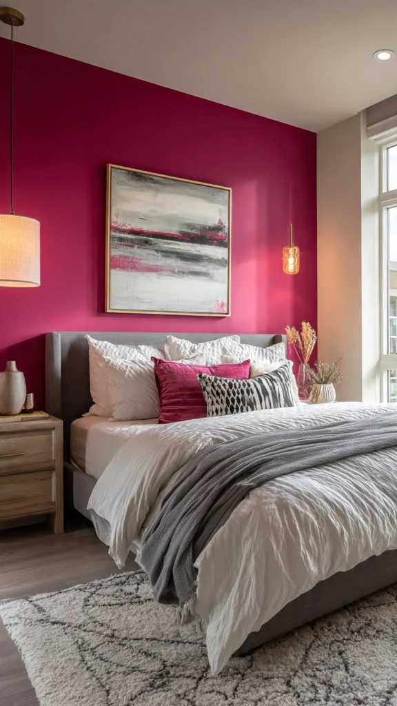 15 Pink Room Aesthetic Ideas for a Cute, Cozy & Modern Space 7 Hot Pink Accent Aesthetic