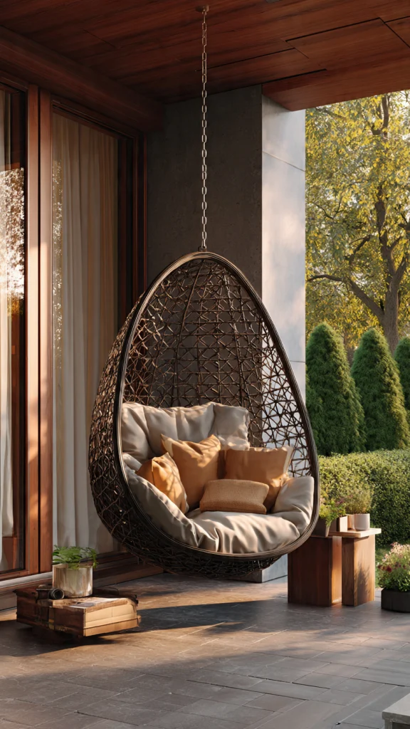 15 Front Porch Decor Ideas to Transform Your Home’s Entrance 7 Porch Swing or Hanging Chair