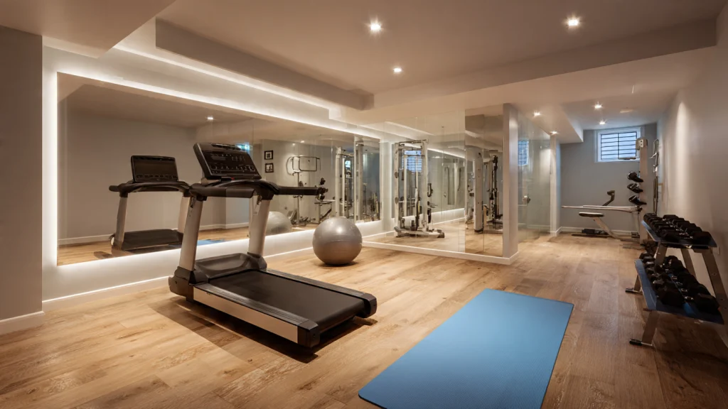 15 Basement Remodel Ideas to Transform Your Space (Modern, Practical & Inspiring Designs) 7 Basement Gym – Fitness Studio