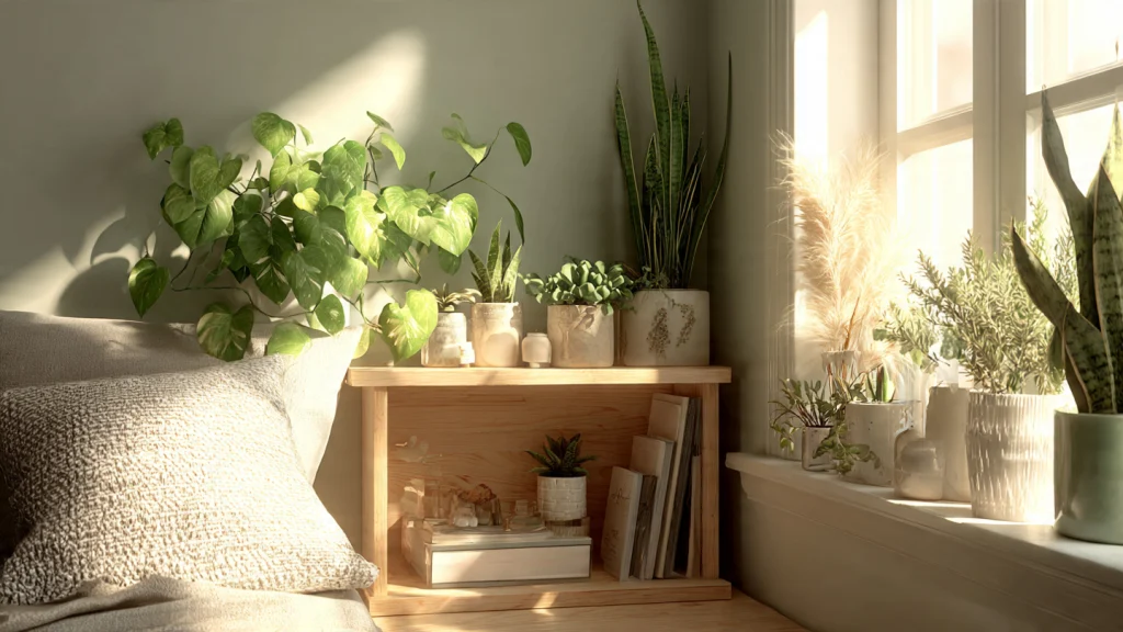 11 College Dorm Room Ideas for Style, Comfort & Smart Space-Saving 8 Add Plants for Freshness & Vibes