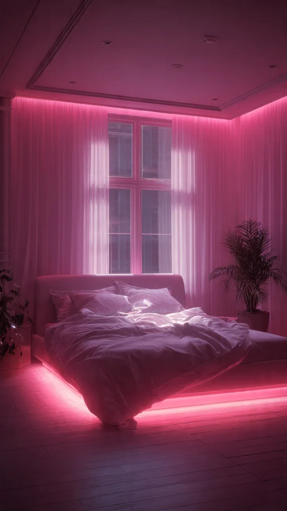 15 Pink Room Aesthetic Ideas for a Cute, Cozy & Modern Space 8 Pink LED Light Aesthetic Room
