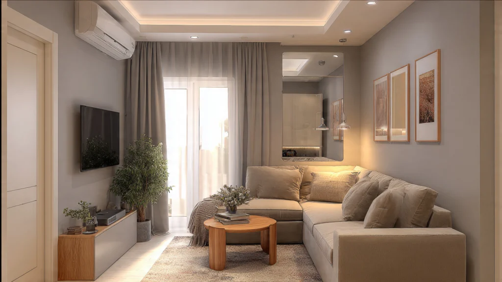 10 Grey and Beige Living Room Ideas for a Timeless, Elegant & Modern Home 8 Grey and Beige Living Room with Statement Wall