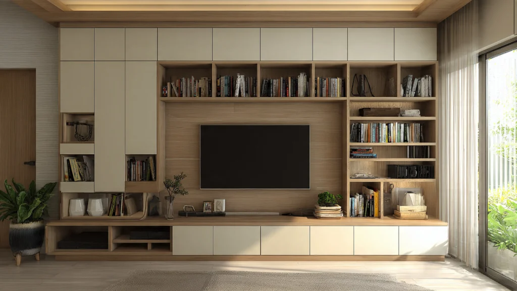 12 TV Wall Design Ideas for Stylish & Modern Living Rooms 8 TV Wall Design with Storage Cabinets