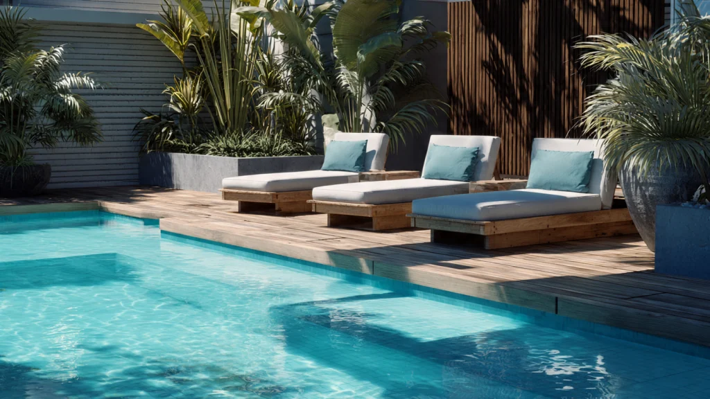 14 Backyard Deck Ideas for a Stunning Outdoor Makeover (Modern, Cozy & Budget-Friendly Options) 9 Poolside Deck Design