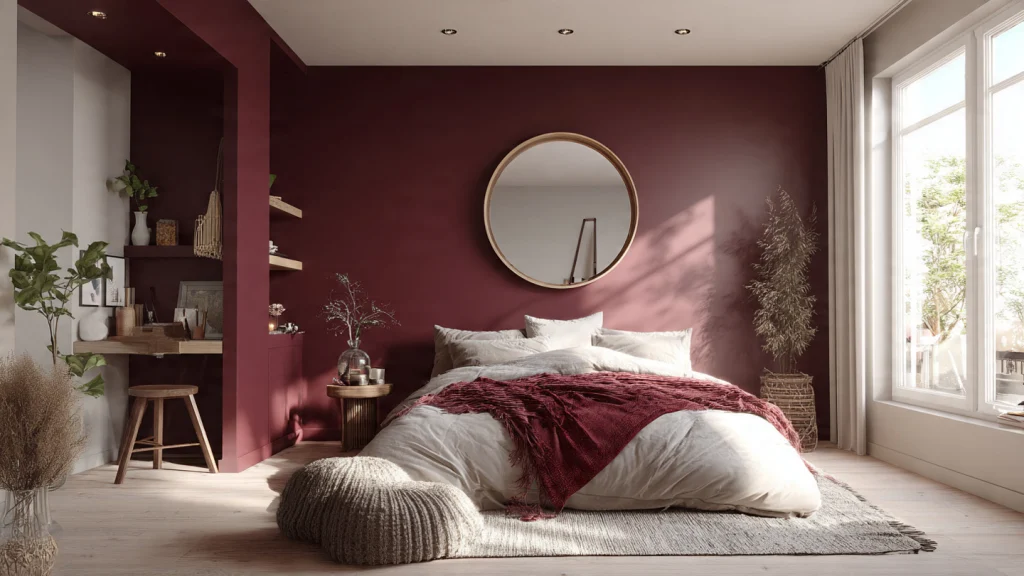 10 Burgundy Bedroom Ideas to Create a Luxurious, Warm & Stylish Space 9 Small Burgundy Bedroom Styling Idea