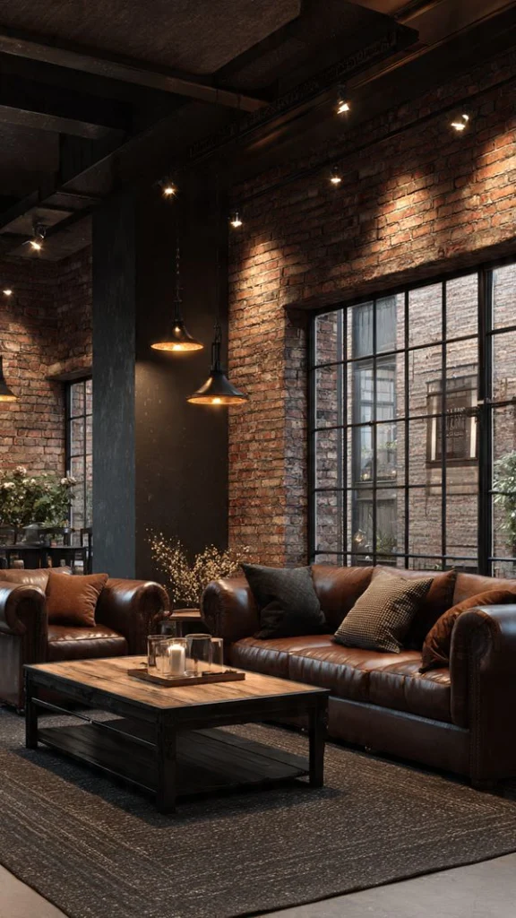 11 Black and Brown Living Room Ideas for a Stylish, Modern & Cozy Home 9 Soft Black Walls With Medium Brown Furniture