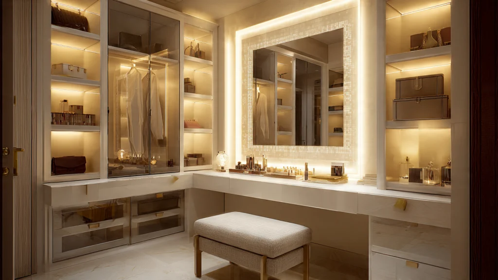 12 Dressing Room Design: Luxury, Modern & Space-Saving Ideas for Every Home 9 Dressing Room Design with Vanity Unit