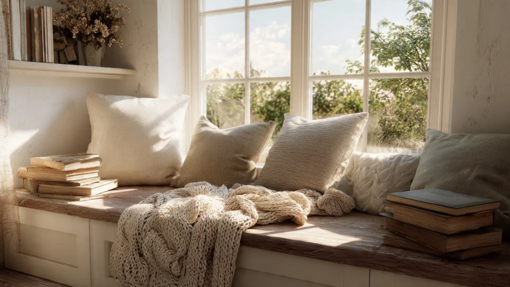 20 Cottagecore Bedroom Ideas to Create a Cozy, Romantic, and Timeless Space 9 Cozy Reading Nook by the Window