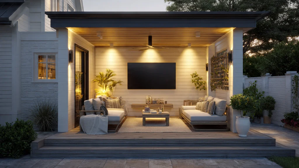 Top 10 Back Porch Ideas to Create a Beautiful, Relaxing Outdoor Space 10 Entertainment-Focused Back Porch