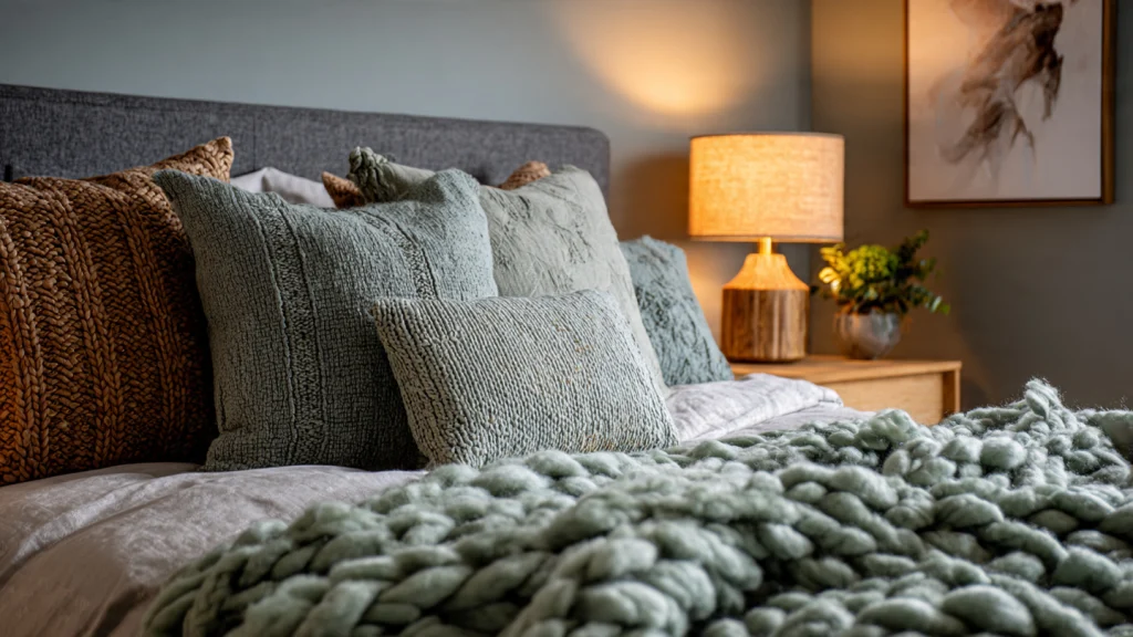 15 Sage Green Bedroom Ideas for a Calm, Elegant & Timeless Space 10 Cozy Sage Green Bedroom with Textures