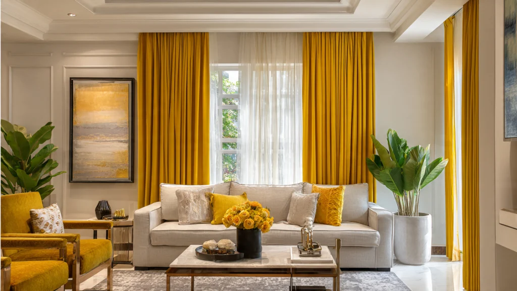12 Curtains Living Room Ideas for a Stylish, Modern & Elegant Space 10 Bold Color Curtains as a Statement Piece