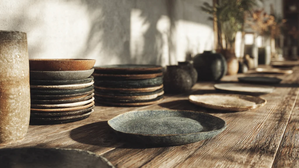 12 Fun Natural Table Settings: Creative, Stylish & Eco-Friendly Ideas for Every Occasion 10 Mix of Ceramic & Clay Tableware