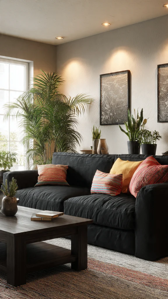 12 Black Couch Living Room Ideas: Transform Your Space with Style 1 Black Couch Living Room