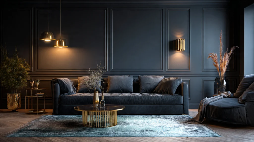20 Moody Living Room Ideas for a Dark, Dramatic & Luxury Interior 11 Moody Living Room with Dark Wood Furniture