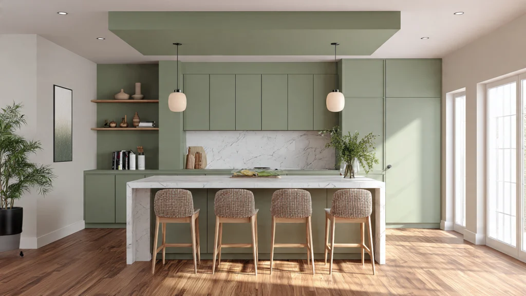 15 Color Drenching Interior Ideas for a Bold & Luxurious Home 11 Sage Green Color Drenching