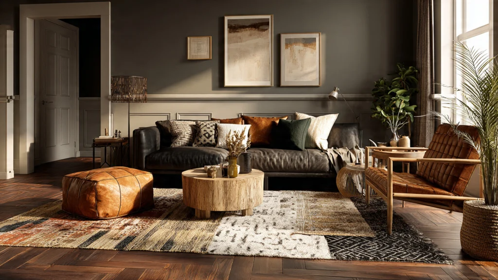 20 Moody Living Room Ideas for a Dark, Dramatic & Luxury Interior 13 Moody Living Room with Statement Artwork