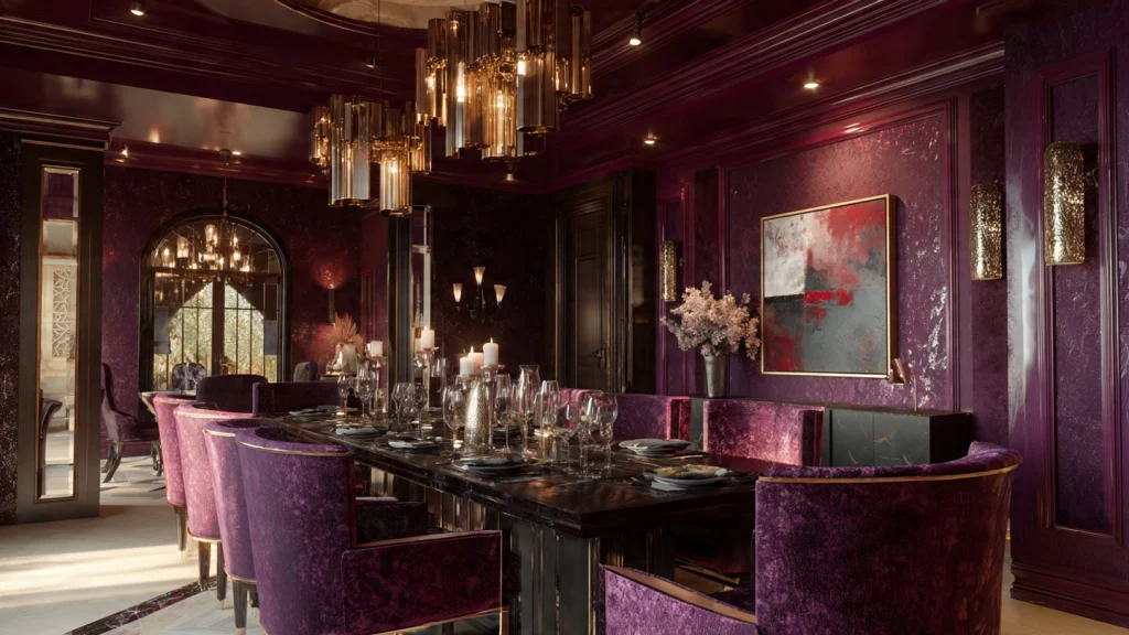 15 Color Drenching Interior Ideas for a Bold & Luxurious Home 12 Plum & Wine Color Drenching