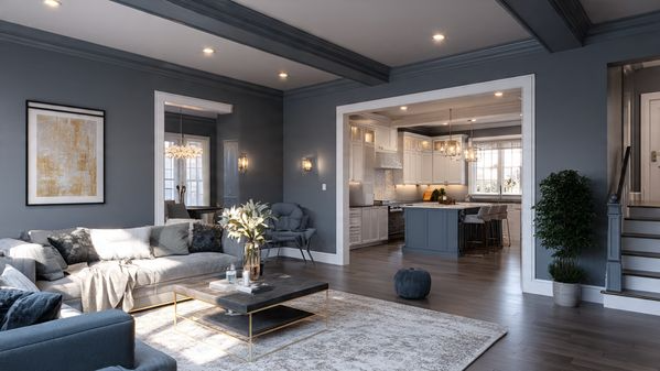 15 Color Drenching Interior Ideas for a Bold & Luxurious Home 13 Grey-Blue Color Drenching