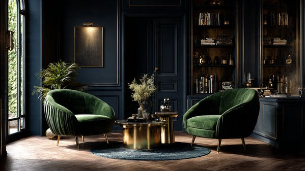 20 Moody Living Room Ideas for a Dark, Dramatic & Luxury Interior 15 Moody Living Room with Floor-to-Ceiling Curtains