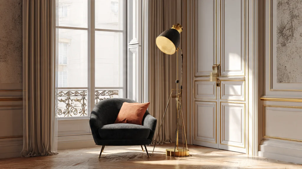 20 Floor Lamp Ideas for Stylish, Modern & Functional Home Lighting 17 16. Black Floor Lamp – Timeless & Bold