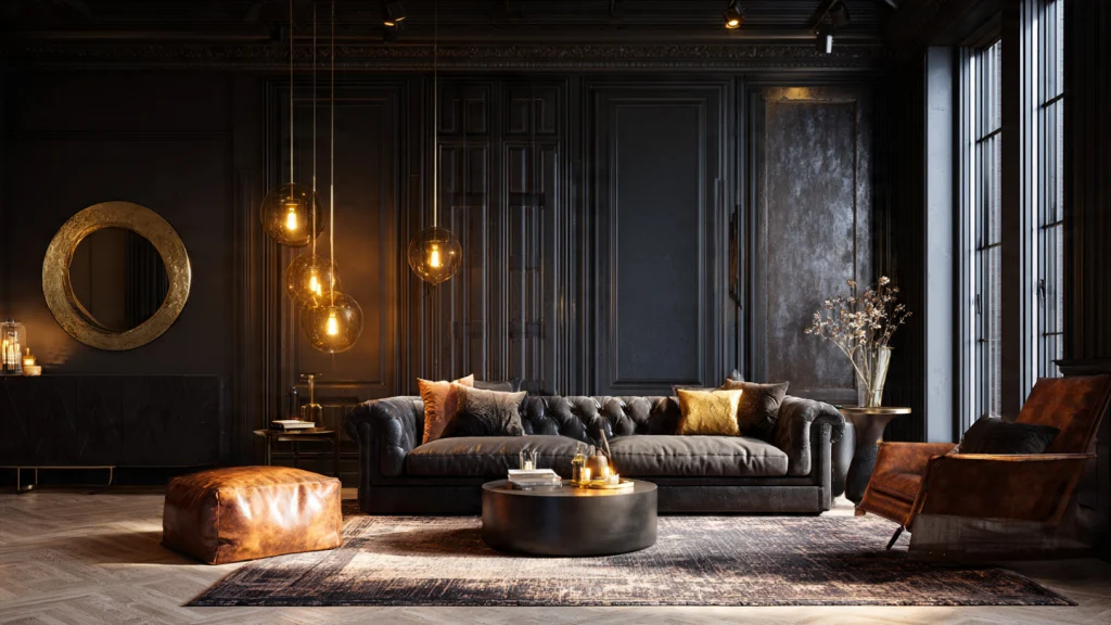 20 Moody Living Room Ideas for a Dark, Dramatic & Luxury Interior 4 Black Accent Walls in Moody Living Rooms