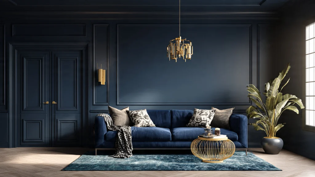 15 Color Drenching Interior Ideas for a Bold & Luxurious Home 3 Navy Blue Color Drenching