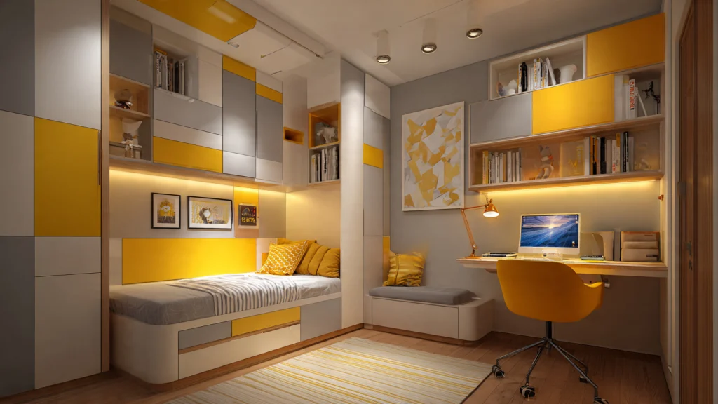 20 Kids Room Design Ideas That Are Fun, Smart & Future-Ready 5 4. 20 Kids Room Design with Study Area